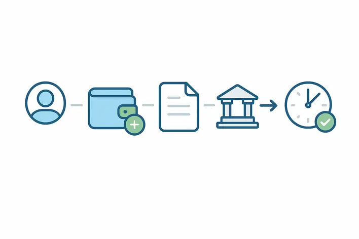 To visually illustrate the simple, automated 1-minute deposit process described in the article, making it easy for users to understand.