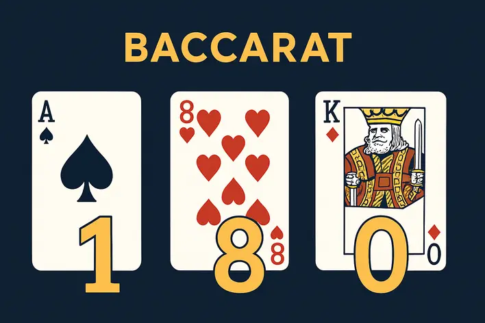 To visually explain the fundamental rule of Baccarat: card point values. This helps beginners quickly grasp the game's scoring system.