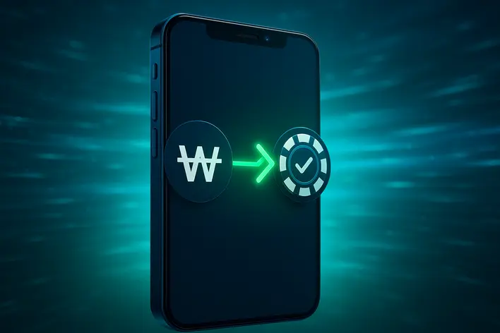 To illustrate the key feature highlighted in the article: the ease and security of depositing Korean Won to play online casino games.