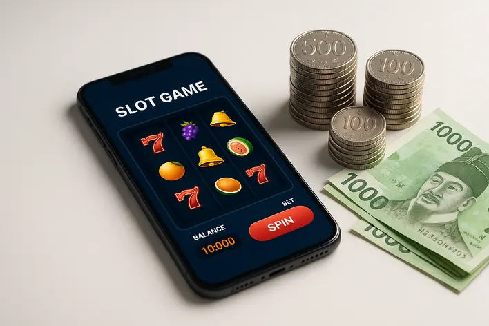 To illustrate the convenience and security of playing online slots using Korean Won, a key benefit for Thai players in Korea.