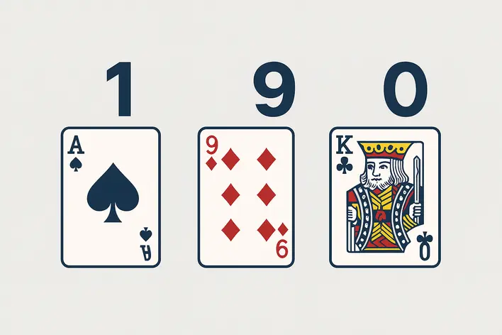 A clear visual aid to help beginners quickly understand the card values in Baccarat, as explained in the rules section.