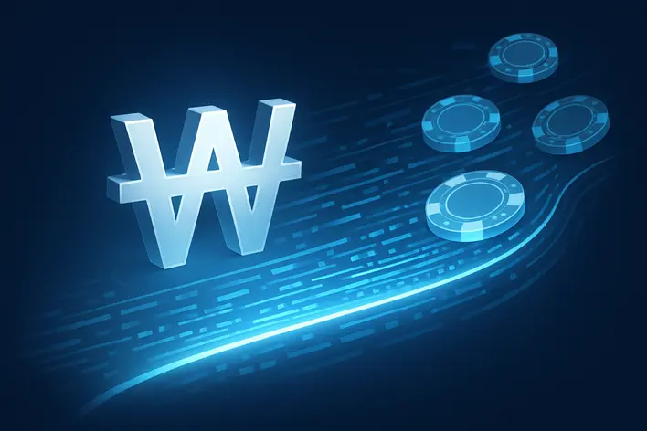 To visually represent the key feature of fast and secure financial transactions using the Korean Won (₩), a major selling point for Thais in Korea.