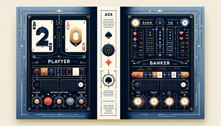 To visually explain the fundamental rules of baccarat for beginners, focusing on card point values and the primary betting options.