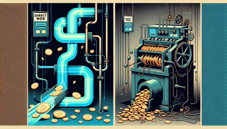 To illustrate the difference in the deposit and withdrawal systems between a direct website (fast, automated) and an agent website (slow, manual).